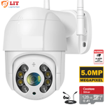 5MP WIFI Camera Outdoor PTZ IP Calving Dome CCTV Security Cameras Wireless 128GB