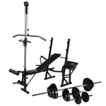 Workout Bench with Weight Rack Barbell and Dumbbell Set 30.5kg Fitness vidaXL