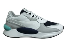 Puma RS 9.8 Cosmic White Blue Low Lace Up Mens Running Trainers 370367 01