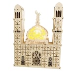 Ramadan Adventskalender Träprydnad Eid Mubarak Nedräkningskalender Dekoration med LED-lampor