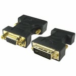 DVI TO VGA Adaptor DVI-A (M) VGA (F) HD15 Analog Monitor Converter GOLD