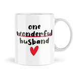 Valentines Mugs | One Wonderful Husband Mug | for Him Birthday Anniversary Wedding Married Romantic Love Couple Mug Cute | MBH1710