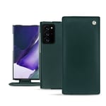 Housse cuir Samsung Galaxy Note20 Ultra - Rabat vertical - Vert - Cuir saffiano - Neuf