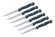 KitchenCraft KCSTEAK6 Steak Knives, in Gift Box, Stainless Steel, 22 cm, Set of 6, Black