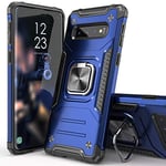 IDYStar Galaxy S10 Plus Case, Hybrid Drop Test Cover with Card Mount Kickstand Slim Fit Protective Phone Case for Samsung Galaxy S10 Plus, Blue