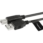 INSTEN® [3 mètres-3m] Câble USB Type A vers USB Type B Pour Imprimante Scanner Canon Epson HP, Noir
