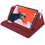 MoKo Tablet Pillow Stand, Soft Bed Pillow Holder for up to 11" Pad, Fit with iPad Air 5 10.9, iPad 10.2" 2019, New iPad Air 3 2, iPad Pro 11 2020/10.5/9.7, Mini 5 4 3, Samsung Galaxy Tab, Red Wine