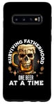 Coque pour Galaxy S10 T-shirt « Dad Beer Surviving Fatherhood One Beer at a Time Skull »