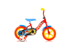 Dino Paw Patrol Kids 10in Bike Bicycle With Stabilisers Red Blue Cycling