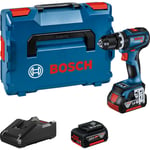 Bosch slagbormaskin GSB 18V-90 C, 2 x 18 V/5,0 Ah og L-Boxx