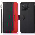 SKALO Asus ROG Phone 8 5G KHAZNEH Litchi Plånboksfodral i PU-Läder - Svart