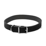 Selected by ZOO Läderhalsband Hera ställbart Svart 20 mm x 36-44 cm