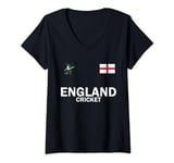 Womens England Cricket Fan Thirt for Men Women Youth Gift V-Neck T-Shirt