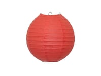 Lampskärm Av Rött Rispapper, 25 Cm