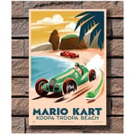 Mario Kart Beach Classic Painting Art Poster Print Canvas Home Decor Picture Wall Print-50x70cm No Frame