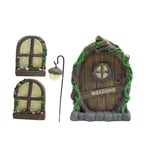 Baoblaze Miniature Fairy Elf Home Door and Windows, Cute Tree Decor Art Decorations, Window Can Glow in the Dark