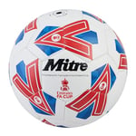 Mitre Match FA Cup Ballon de Football Blanc/Bleu/Rouge, Format Mini