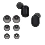 kwmobile 6x Replacement Ear Tips Compatible with Xiaomi AirDots - Silicone Tips for Earphones - Black/Transparent