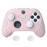 eXtremeRate PlayVital Guardian Edition Cherry Blossoms Pink Ergonomic Soft Anti-slip Controller Silicone Case Cover, Rubber Protector Skins with White Joystick Caps for Xbox Series S/X Controller