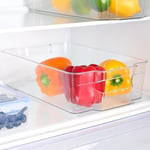 OHS Fridge Organisers Storage Tray, Cabinet Drawer Fridge Freezer Pantry Organisers and Storage Fresh Fruit Vegetables Plastic Sturdy Tidy Shelf Kitchen, Small