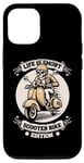 Coque pour iPhone 12/12 Pro Mobylette Squelette Moto Motard - Scooter Trotinette