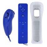 QUMOX Manette Wiimote + Nunchuck + Housse Pour NINTENDO Wii bleu foncé - Manettes compatible