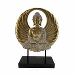 Dekorativ figur 25 x 8 x 33 cm Sort Gylden Buddha Orientalsk