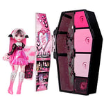 Monster High Doll and Fashion Set, Draculaura Doll, Skulltimate Secrets: Fearidescent Series, Dress-Up Locker with 19+ Surprises, HNF73
