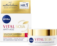 NIVEA VITAL SOJA Crème de jour raffermissante SPF 15 pour peaux matures à l'extrait naturel de soja Crème de jour SPF contre les taches pigmentaires (50 ml)