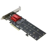 Double Adaptateur PCIe NVMe, Support de Carte M.2 NVMe SSD Vers PCI-E 3.1 X8/X16 M.2 (M Key) NVMe SSD 22110/2280/2260/2242