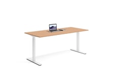 Wulff Hev senk skrivebord 180x80cm 670-1170 mm (slaglengde 500 mm) Färg på stativ: Hvit - bordsskiva: Bøk