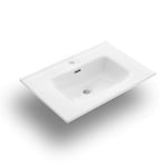 NORBE | Évier d'appui design moderne | 60 x 46 cm | Lavabo encastré en céramique | Finition blanche brillante | Lave-mains sans bonde| Bassin sanitaire de salle de bain (baignoire carrée, 60 x 46 cm)