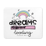 Dreams Text and Rainbow Rectangle Non Slip Rubber Comfortable Computer Mouse Pad Gaming Mousepad Mat for Office Home Woman Man Employee Boss Work