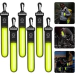 Gula 6-pack Reflekterande LED-Blinkande Ljus Väska Hängare - 3 LED-lägen - Säkerhetsljus - Reflektorn för Barn - med LED för Vandring, Jogging