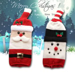 New Creative Knitted Wool Wine Bottle Cover Christmas Bar Restau Snowman Red