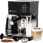 EspressoWorks 10Pc All-in-One Barista Bundle Espresso Machine & Cappuccino Maker, Built in Milk Steam & Frother, Electric Grinder, 2 Cappuccino & 2 Espresso Cups, Spoon/Tamper,16 Coffee Stencils
