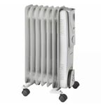 Portable Oil Filled Radiator Electric Heater Thermostat 7 Fin 1500W