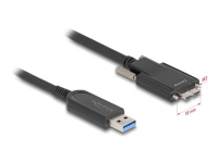 Delock - USB-kabel - USB typ A (hane) till Micro-USB typ B (hane) skruvbar - USB 2.0 - 900 mA - 7.5 m - Active Optical Cable (AOC), upp till 10 Gbps dataöverföringshastighet - svart