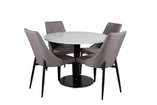 Venture Design Razzia & Leone matgrupp Vit/grå 4 st stolar & bord 106 cm