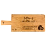 eBuyGB Personalised Wooden Gin & Tonic Chopping Board Gift, Wooden Serving Board, Laser Engraved Chopping Block