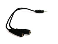 3.5mm Stereo Audio Jack Splitter Y Adapter Cable Lead Plug to 2 Socket Gold 20cm