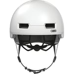 ABUS city helmet Skurb ACE - stylish bike helmet for everyday use, skating, BMX riding or longboarding - silver white, size L