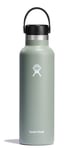 HYDRO FLASK - Water Bottle 621 ml (21 oz) - Vacuum Insulated Stainless Steel Water Bottle with Leak Proof Flex Cap and Powder Coat - BPA-Free - Standard Mouth - Agave