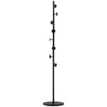 Steel Coat Rack Hall Tree with 8 Hooks Marble Base for Clothes Hats