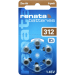 Renata ZA312 (6 st.) Batterier till hörapparat - 0% kvicksilver