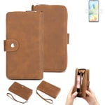 2in1 protection case for Xiaomi Redmi A1 wallet brown cover pouch