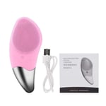 Home use Electric Firming Massager Cleansing Brush Silicone Brush Sonic Cleansing Instrument Deep Clean Pores Skin Massager Instrument Pink