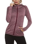 Sykooria Womens Full Zip Up Running Sport Jacket Hoodie Top Ladies Long Sleeve