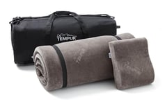 TEMPUR Set de voyage, 3 pièces avec un trolley, un oreiller de voyage et un matelas de voyage pour les déplacements, Anthracite