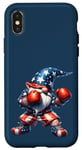 iPhone X/XS America Gnome Dad In Retro Boxing Shoes For Patriotic Boxer Case